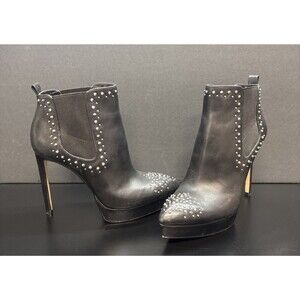 Michael Kors black platform boots with studs size 7M